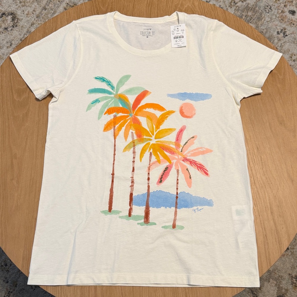 J. Crew Factory Women’s Size M Palms Graphic Tee NWT
